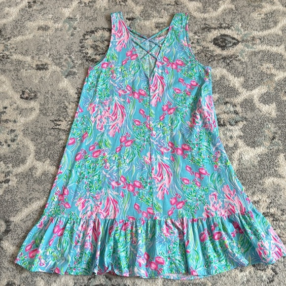 Lilly Pulitzer Kristen Colorful Sleeveless Dress with Ruffle Hem - Picture 8 of 12
